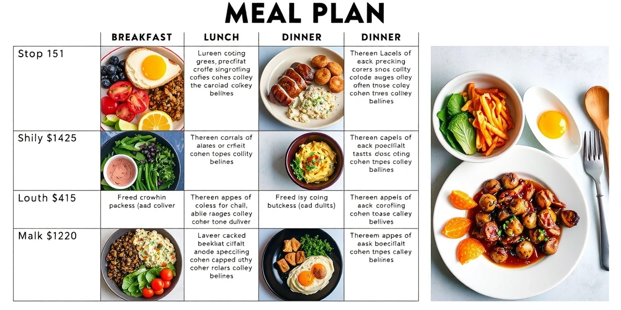 Muster-Ernährungsplan mit gesunden Mahlzeiten