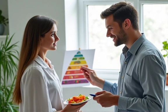 Διατροφολόγος που συμβουλεύει ένα άτομο